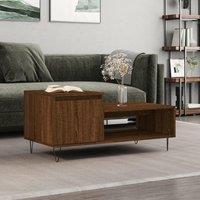 Berkfield Home Coffee Table Brown Oak 100x50x45 cm Engineered Wood | Size: 100 x 50 x 45 cm