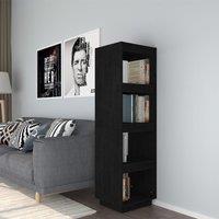 Berkfield Home Book Cabinet/Room Divider Black 40x35x135 cm Solid Pinewood | Size: 40 x 35 x 135 cm