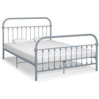Bed Frame Grey Metal 120x200 cm
