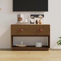 Berkfield Home TV Cabinet Honey Brown 90x40x60 cm Solid Wood Pine | Size: 90 x 40 x 60 cm