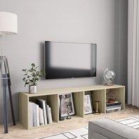 Berkfield Home Book Cabinet/TV Cabinet Sonoma Oak 143x30x36 cm in Brown | Size: 143 x 30 x 36 cm