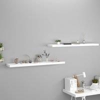 Berkfield Home Floating Wall Shelves 2 pcs White 120x23.5x3.8 cm MDF