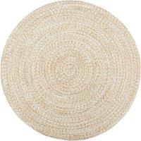 Handmade Rug Jute White and Brown 180 cm