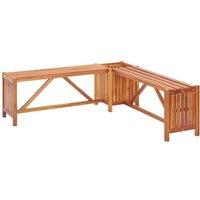 Berkfield Home Garden Corner Bench with Planter 117x117x40cm Solid Acacia Wood in Brown | Size: 117 x 117 x 40 cm
