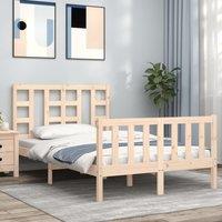 Berkfield Home Bed Frame with Headboard 120x200 cm Solid Wood in Brown