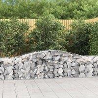 Berkfield Home Arched Gabion Baskets 2 pcs 400x50x60/80 cm Galvanised Iron in Silver