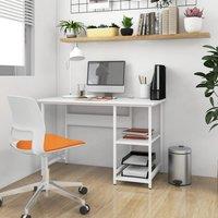 Berkfield Home Computer Desk White 105x55x72 cm MDF & Metal | Size: 105 x 55 x 72 cm