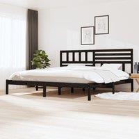 Berkfield Home Bed Frame Black Solid Wood Pine 200x200 cm