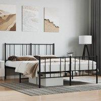 Berkfield Home Metal Bed Frame with Headboard & Footboard Black 120x190 cm Small Double