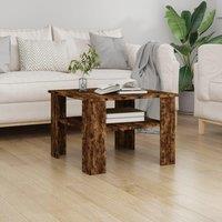 Berkfield Home Coffee Table Smoked Oak 60x60x42 cm Engineered Wood in Brown | Size: 60 x 60 x 42 cm