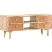 Berkfield Home TV Cabinet 110x30x45 cm Solid Mango Wood in Brown | Size: 110 x 30 x 45 cm