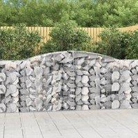 Berkfield Home Arched Gabion Baskets 2 pcs 400x50x100/120 cm Galvanised Iron in Silver