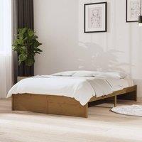 Berkfield Home Bed Frame Honey Brown Solid Wood 120x190 cm Small Double