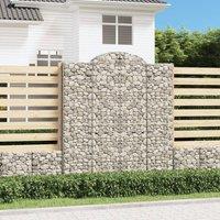 Berkfield Home Arched Gabion Basket 200x50x220/240 cm Galvanised Iron in Silver