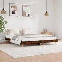 Berkfield Home Bed Frame Smoked Oak 140x200 cm Engineered Wood in Brown