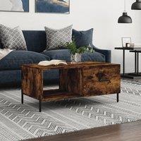 Berkfield Home Coffee Table Smoked Oak 90x50x40 cm Engineered Wood in Brown | Size: 90 x 50 x 40 cm