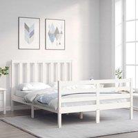 Berkfield Home Bed Frame with Headboard White 140x200 cm Solid Wood