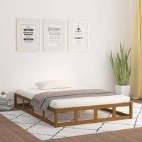 Berkfield Home Bed Frame Honey Brown 150x200 cm King Size Solid Wood