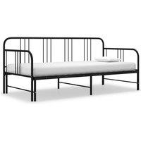 Berkfield Home Pull-out Sofa Bed Frame Black Metal 90x200 cm