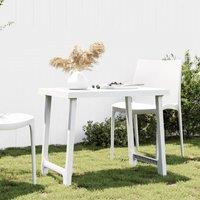 Berkfield Home Camping Table White 79x56x64 cm PP Wooden Look | Size: 79 x 56 x 64 cm