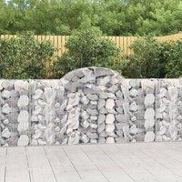 Berkfield Home Arched Gabion Baskets 5 pcs 200x30x100/120 cm Galvanised Iron in Silver