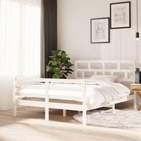 Berkfield Home Bed Frame White Solid Wood Pine 140x200 cm