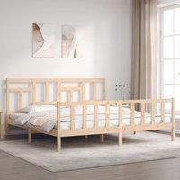 Berkfield Home Bed Frame with Headboard 200x200 cm Solid Wood in Brown
