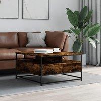 Berkfield Home Coffee Table Smoked Oak 80x80x45 cm Engineered Wood in Brown | Size: 80 x 80 x 45 cm