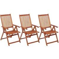 Berkfield Home Folding Garden Chairs 3 pcs Solid Acacia Wood in Brown