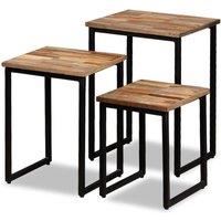 Berkfield Home Nesting Coffee Table Set 3 Pieces Solid Reclaimed Teak in Brown