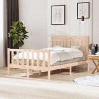 Berkfield Home Bed Frame Solid Wood 120x200 cm in Brown | Size: Small Double