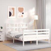 Bed Frame with Headboard White 120x200 cm Solid Wood