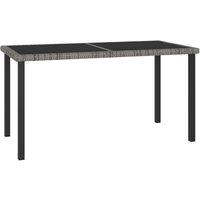 Berkfield Home Garden Dining Table Grey 140x70x73 cm Poly Rattan | Size: 140 x 70 x 73 cm