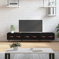 Berkfield Home TV Cabinet Black 150x36x30 cm Engineered Wood | Size: 150 x 36 x 30 cm