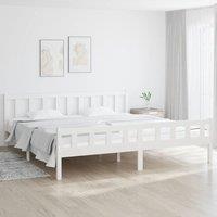 Berkfield Home Bed Frame White Solid Wood 160x200 cm