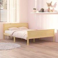 Berkfield Home Bed Frame Solid Wood Pine 120x200 cm in Brown | Size: Small Double