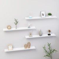Berkfield Home Wall Shelves 4 pcs White 80x9x3 cm | Size: 80 x 9 x 3 cm