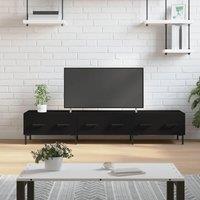 Berkfield Home TV Cabinet Black 150x36x30 cm Engineered Wood | Size: 150 x 36 x 30 cm