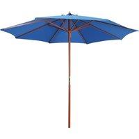 Parasol with Wooden Pole 300x258 cm Blue