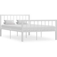 Bed Frame White Metal 120x200 cm