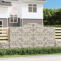 Berkfield Home Arched Gabion Baskets 2 pcs 300x50x160/180 cm Galvanised Iron in Silver