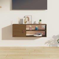 Berkfield Home Wall Cabinet Honey Brown 80x30x30 cm Solid Wood Pine | Size: 80 x 30 x 30 cm