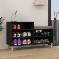 Berkfield Home Shoe Cabinet Black 102x36x60 cm Engineered Wood | Size: 102 x 36 x 60 cm