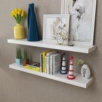 Berkfield Home 2 White MDF Floating Wall Display Shelves Book/DVD Storage