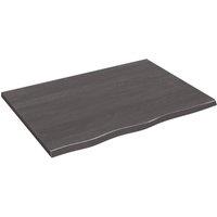 Berkfield Home Wall Shelf Dark Grey 80x60x2 cm Treated Solid Wood Oak in Brown | Size: 80 x 60 x 2 cm
