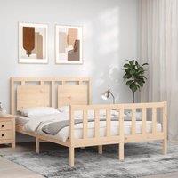 Berkfield Home Bed Frame with Headboard 120x200 cm Solid Wood in Brown