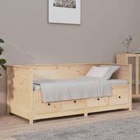 Berkfield Home Day Bed 75x190 cm Solid Wood Pine in Brown