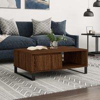 Berkfield Home Coffee Table Brown Oak 90x60x35 cm Engineered Wood | Size: 90 x 60 x 35 cm