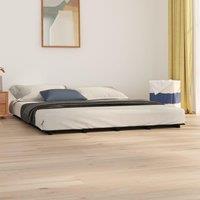 Berkfield Home Bed Frame Black 200x200 cm Solid Wood Pine