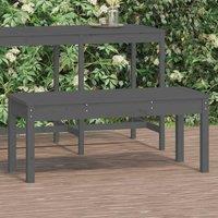 Berkfield Home Garden Bench Grey 109x44x45 cm Solid Wood Pine | Size: 109 x 44 x 45 cm